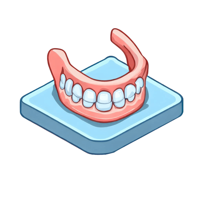 Isometric Full and Partial Dentures toothpaste and tooth brush